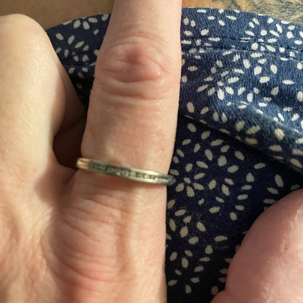 Elegant Sterling silver channel set diamond Women's Ring
